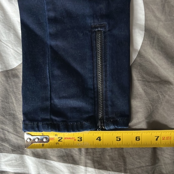 Mavis Gold Jeans, Size 27, side zipper and ankle zippers, dark wash - Picture 12 of 13